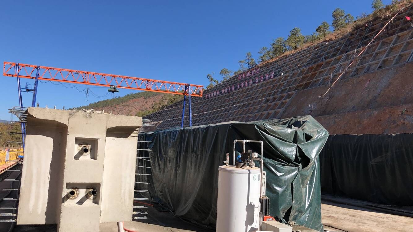 第三直管部用棉被給T梁防護