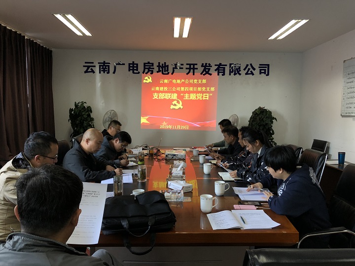 第四項目經(jīng)理部黨支部與云南廣電地產(chǎn)開發(fā)有限公司黨支部開展支部聯(lián)建“主題黨日”活動